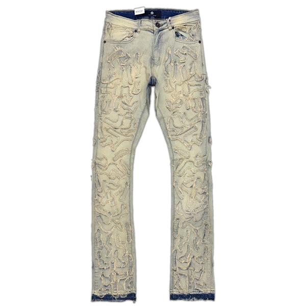 Focus denim (Tan wash “Cactus art stacked jean)