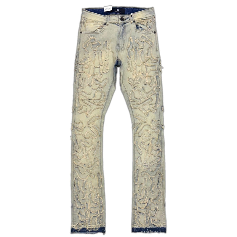 Focus denim (Tan wash “Cactus art stacked jean)