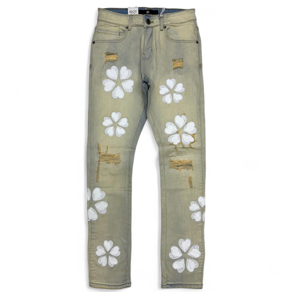 Focus denim (Tan/white heart jean)