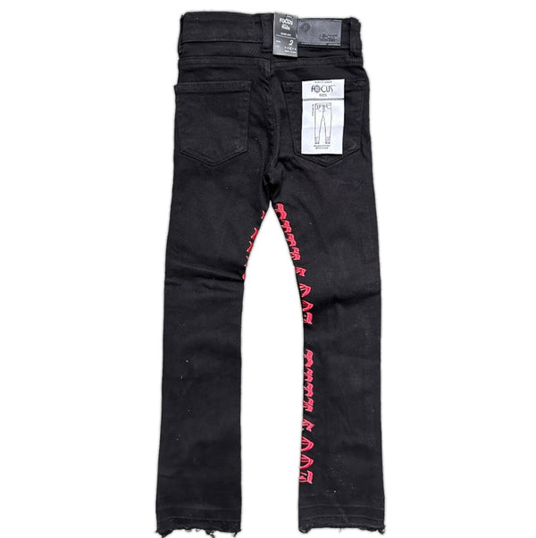 Focus (Kids Black/Red Skinny Stacked Jean)