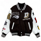 focus (kids brown "The world is yours varsity jacket)