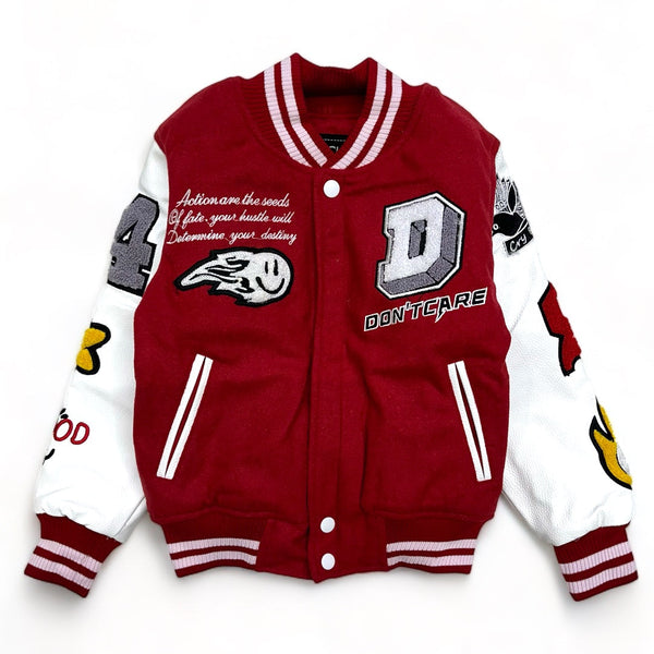 focus (kids Red "The world is yours varsity jacket)