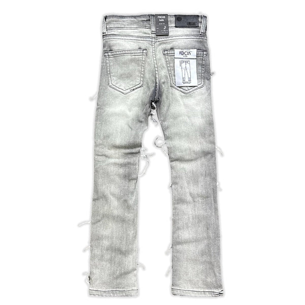 Focus (kids grey flare skinny stacked jean) loop