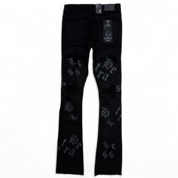 Focus denim (black heartless stacked jean)