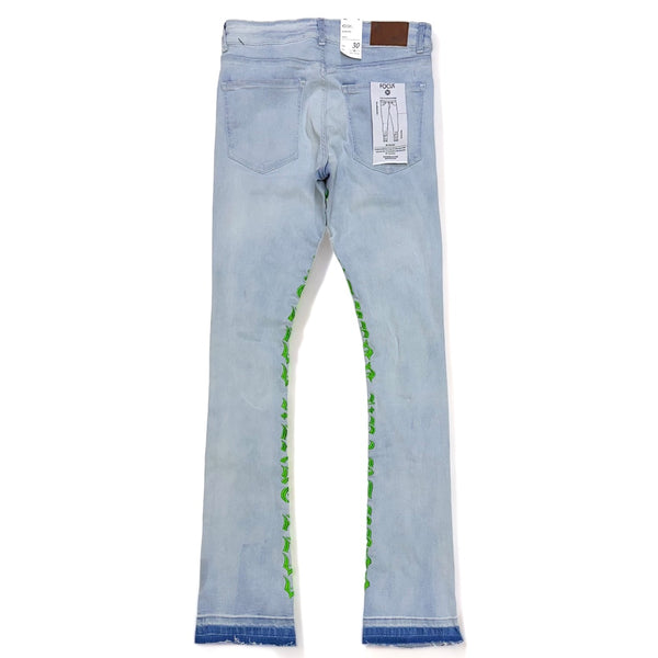 focus denim (blue /green skinny "heartless stacked jean)