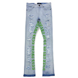 focus denim (blue / green skinny "heartless stacked jeans)