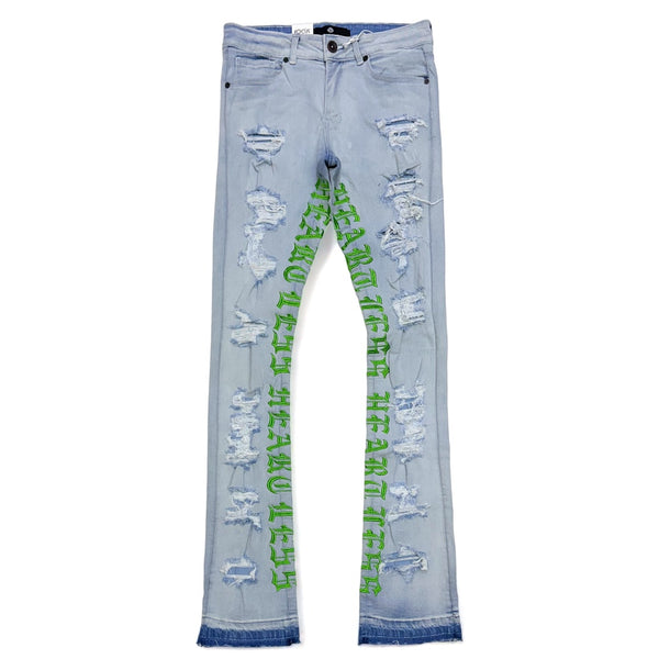 focus denim (blue /green skinny "heartless stacked jean)