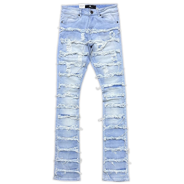 focus denim (blue super skinny flared stacked jean)