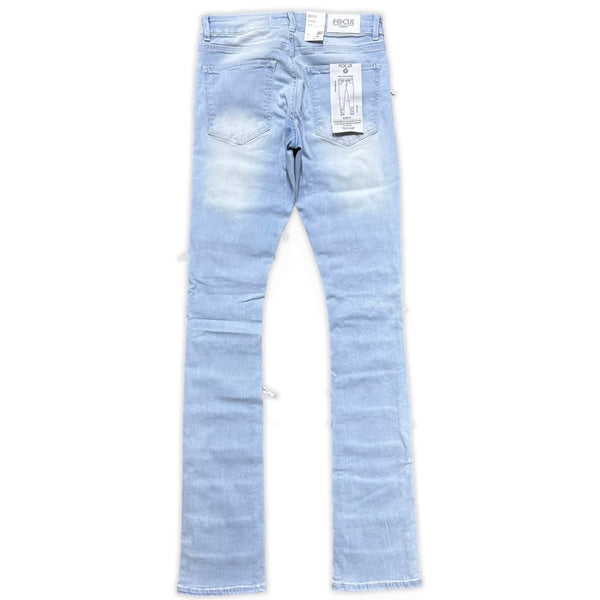 focus denim (blue super skinny flared stacked jean)