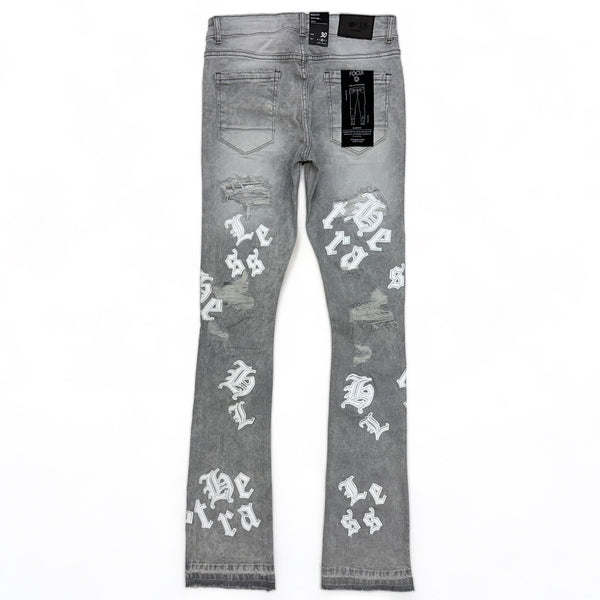 Focus denim (Grey heartless stacked jean)