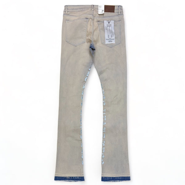 focus denim (tan /baby blue skinny "heartless stacked jean)