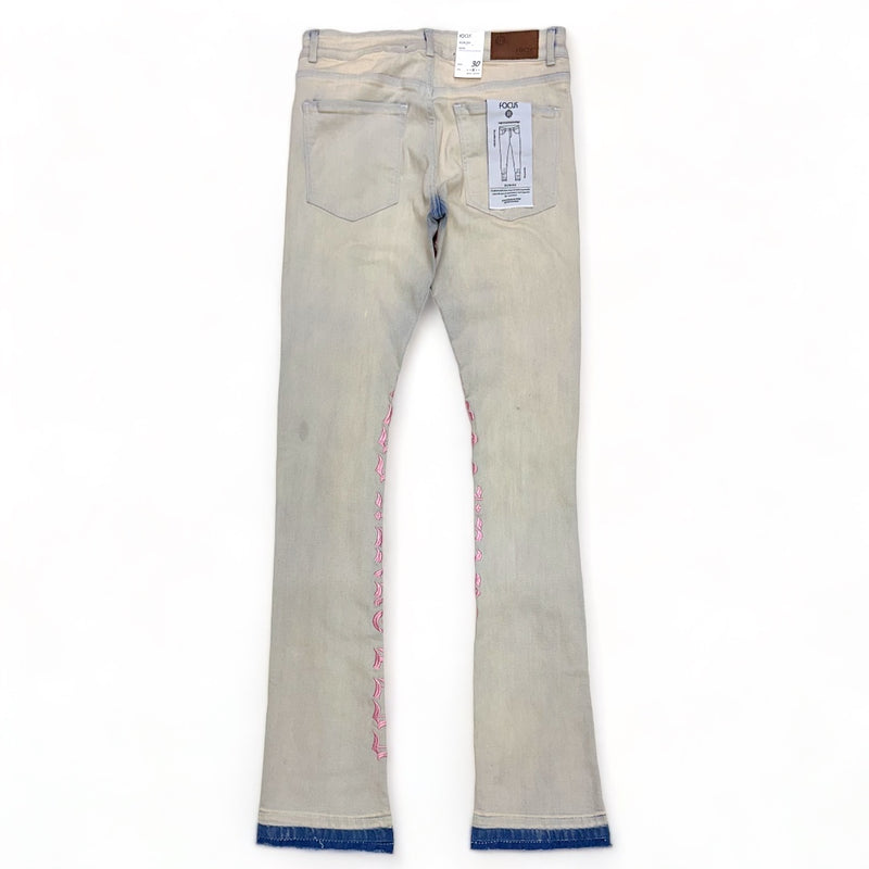 focus denim (tan /pink skinny "heartless stacked jean)