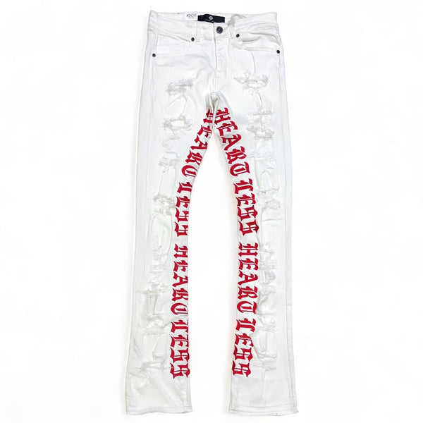 focus denim (white/red skinny "heartless stacked jean)