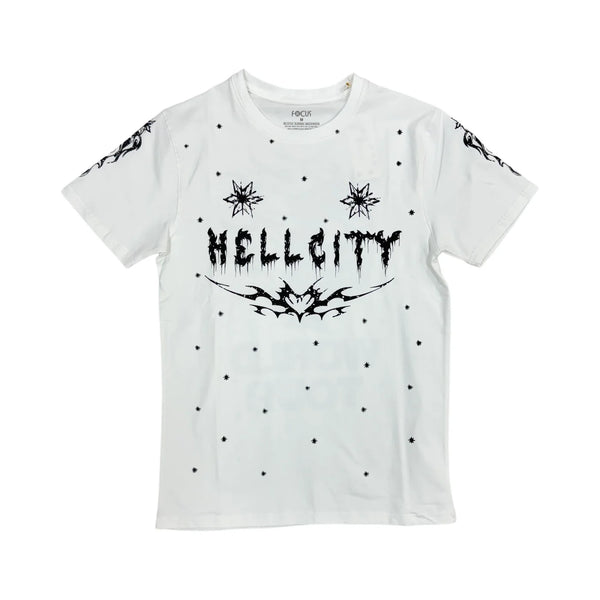 Focus (white "hell city t-shirt)