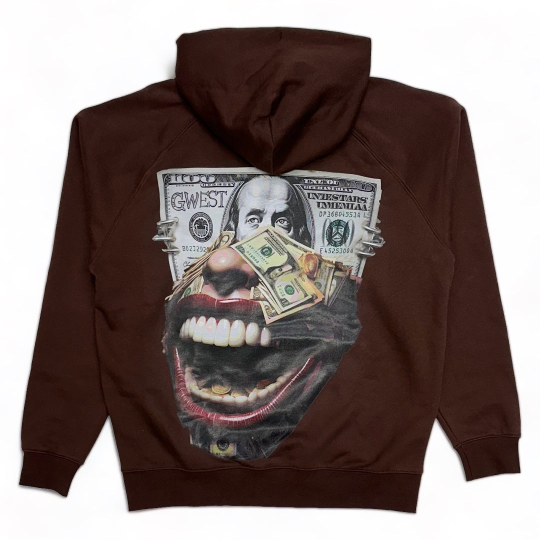 G west Men's Brown money mouth hoodie