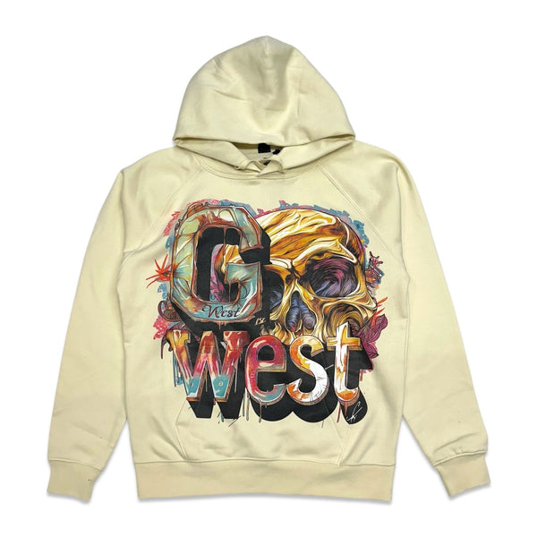 G west (Cream multicolor skull hoodie)