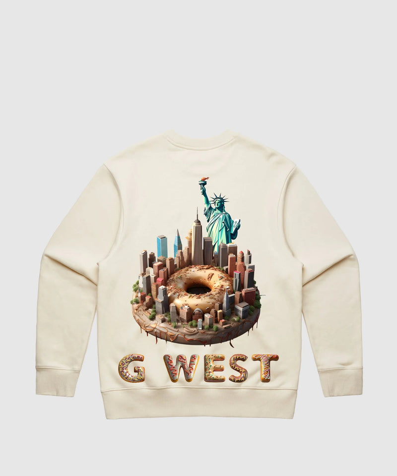 G West (Cream Nyc donut Crewneck sweater)