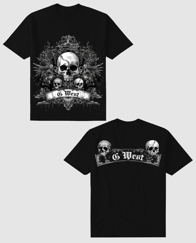 G west (Black "hell city heavy weight t-shirt)