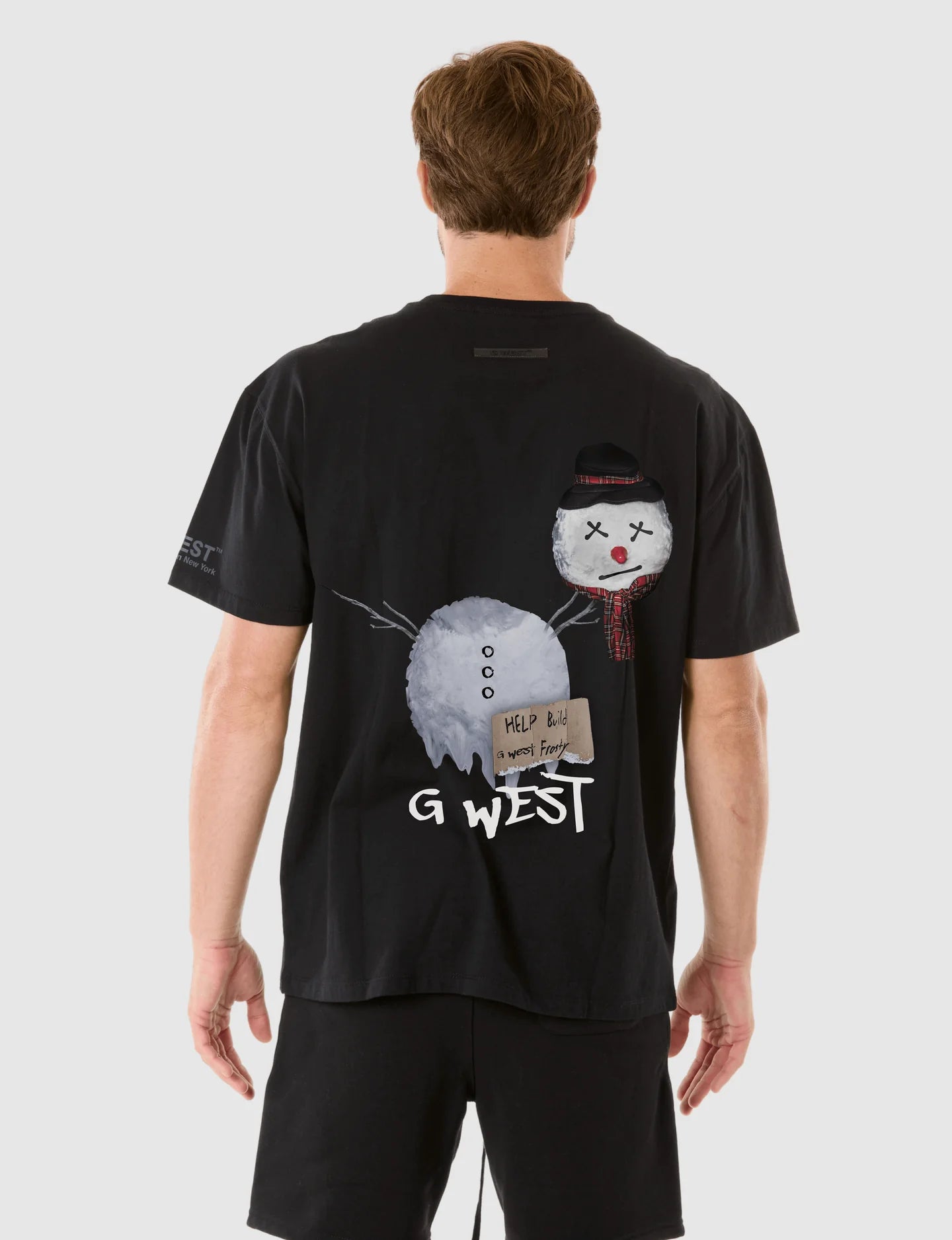 G West Men's Melting Snowman Tee Black