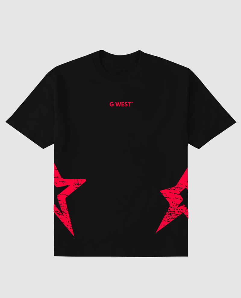 G west (Black /red arch logo heavy weight  t-shirt