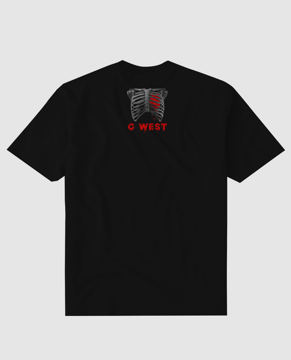 G west (Black/red  "passion never dies heavy weight t-shirt)