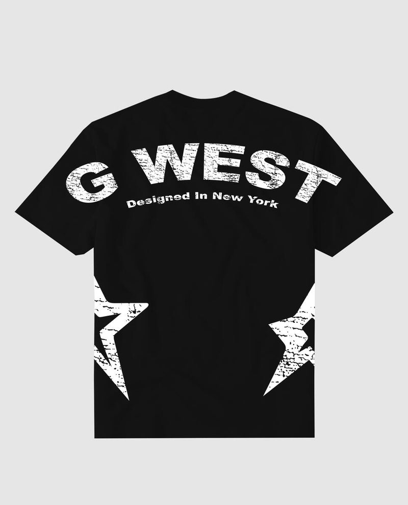 G west (Black /white arch logo  heavy weight t-shirt