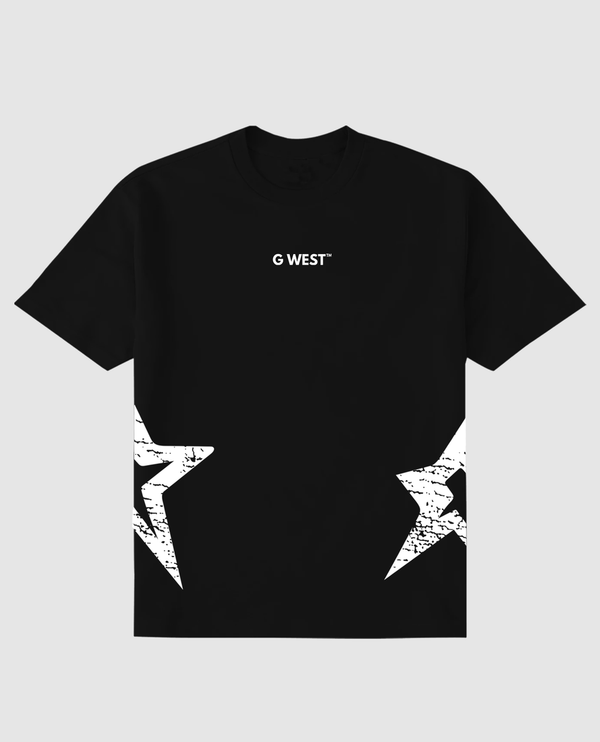 G west (Black /white arch logo  heavy weight t-shirt