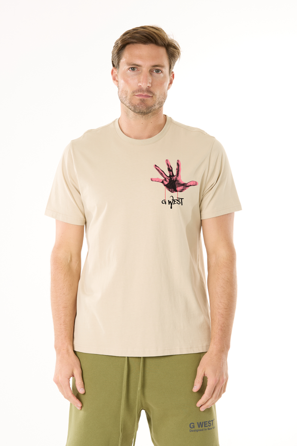 G west (Tan Printed Puppet Basic t-shirt)