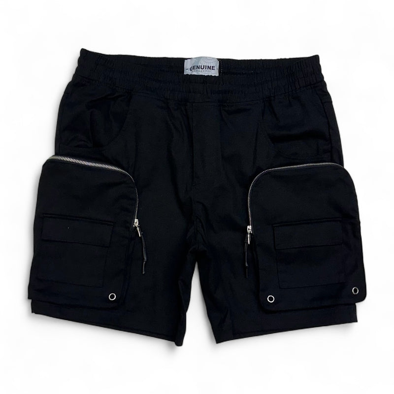 Genuine (Black double pocket cargo short)