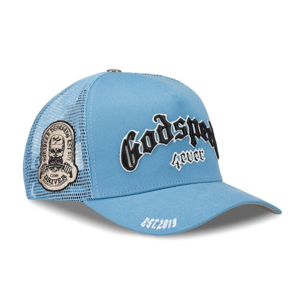 Godspeed (baby blue Gs forever trucker hat)