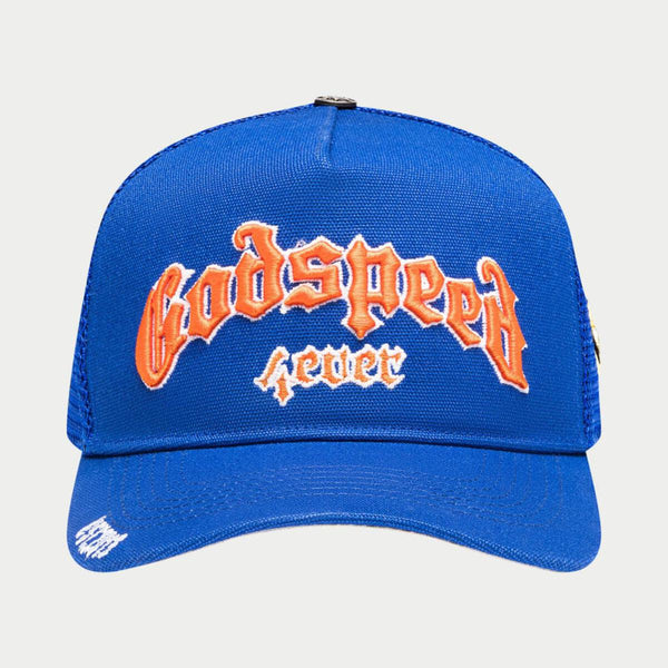 Godspeed blue/Orange Gs forever trucker hat