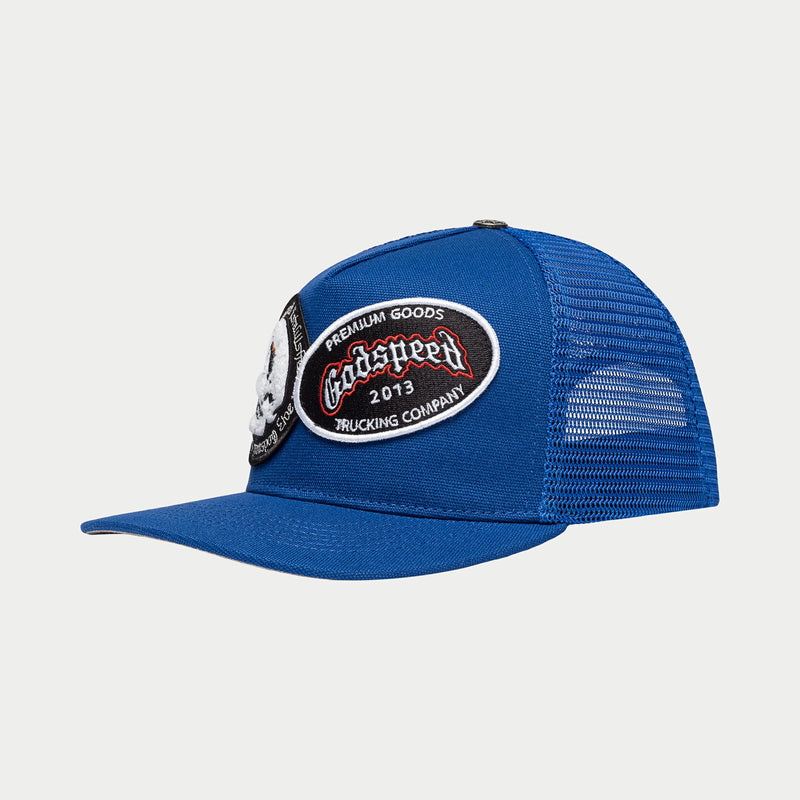 Godspeed Royal blue og dual patch trucker hat