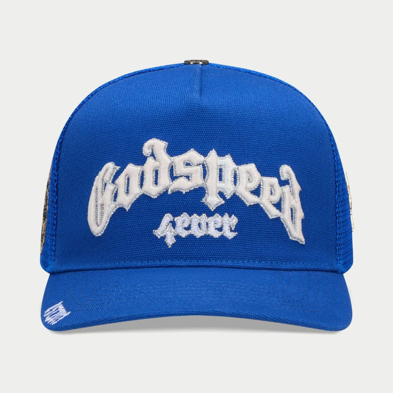 Godspeed (royal blue gs forever trucker hat)