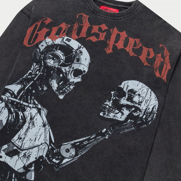 Godspeed (Black wash mankind vs ai long sleeve t-shirt)