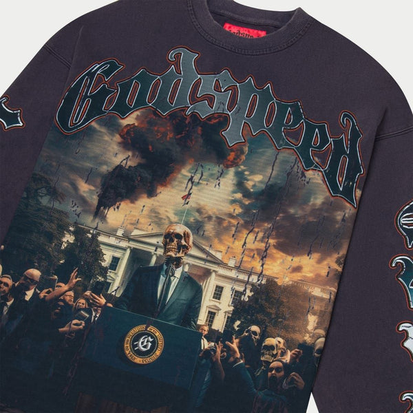 Godspeed (Navy wash V.O.D 2024 long sleeve t-shirt)