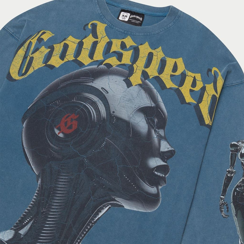 Godspeed (True blue wash Alexa Long Sleeve t-shirt)