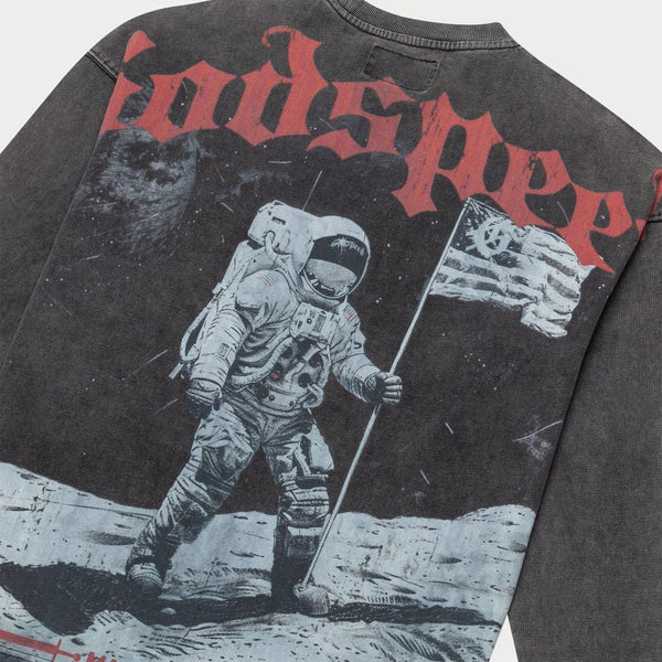 Godspeed grey wash Apollo 11 long sleeve t-shirt