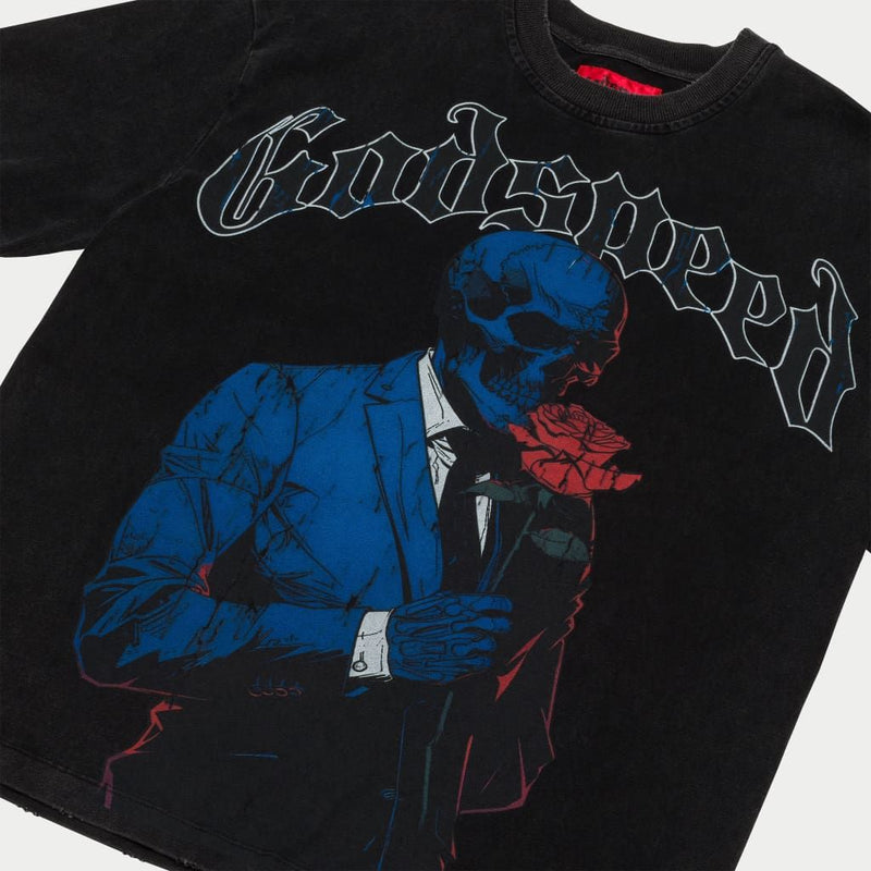 Godspeed (black wash “smell the roses t-shirt)