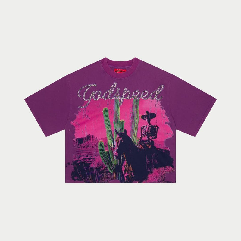 Godspeed (purple wash “west world cropped t-shirt)