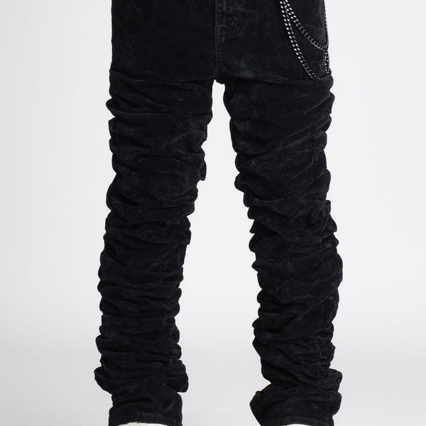 All Black Super Stacked Denim - Guapi Clothing