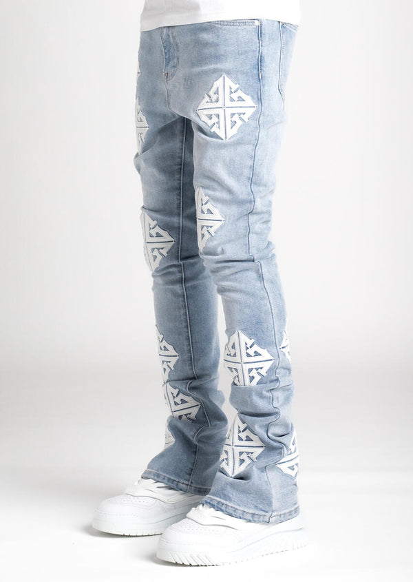 Guapi (Men's Aqua Blue Icon Stacked Jean)