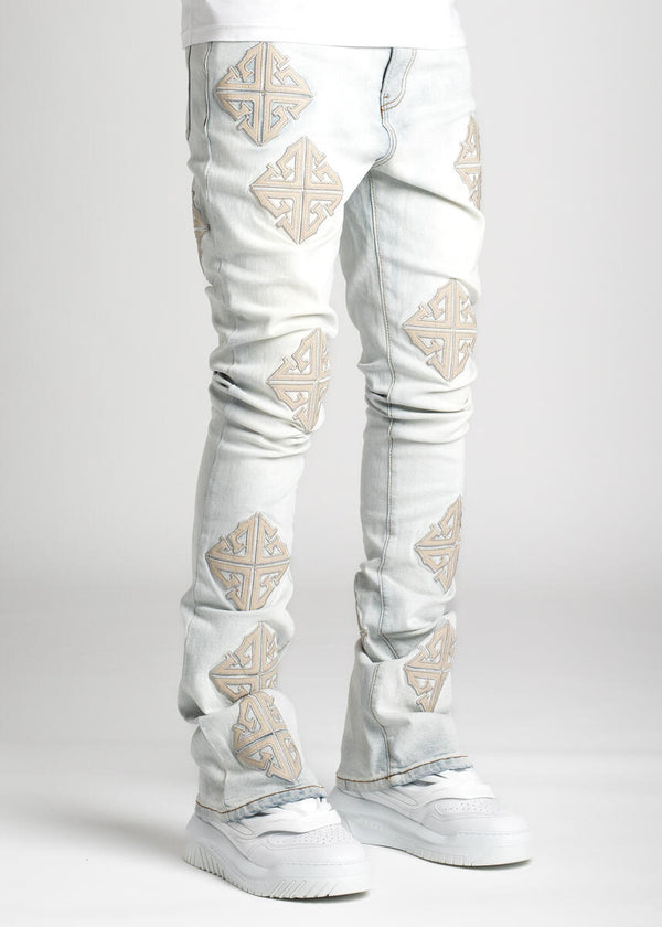 Guapi (Men's Powder Blue Icon Stacked jean)