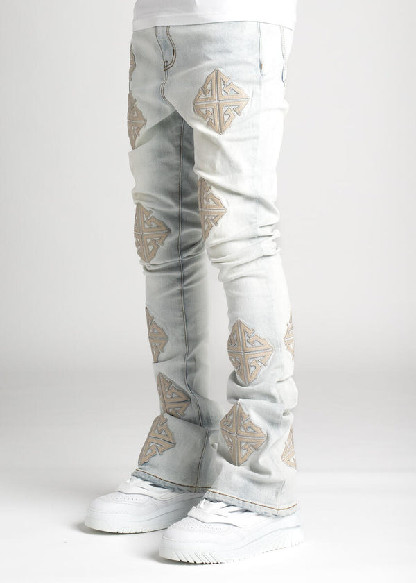 Guapi (Men's Powder Blue Icon Stacked jean)