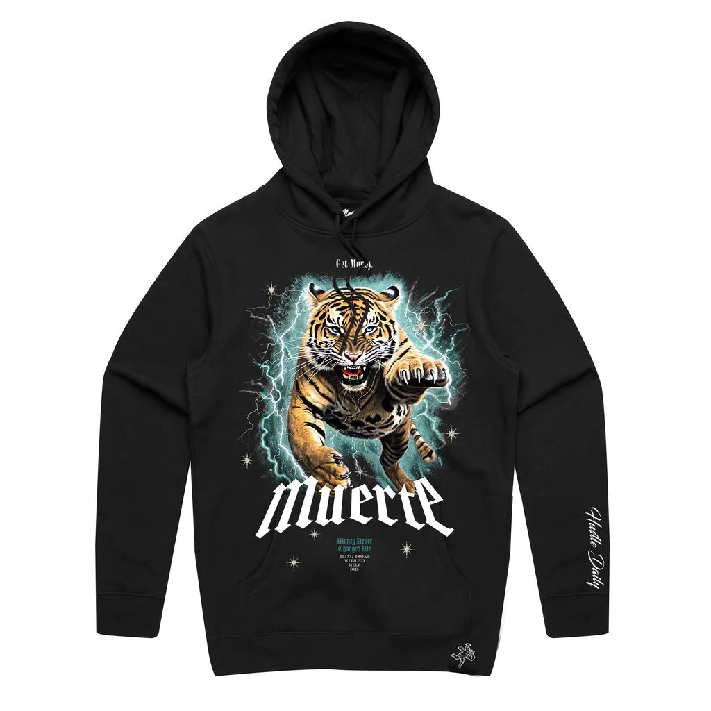 Hasta Muerte (Black "Lightning Tiger" Hoodie) hi