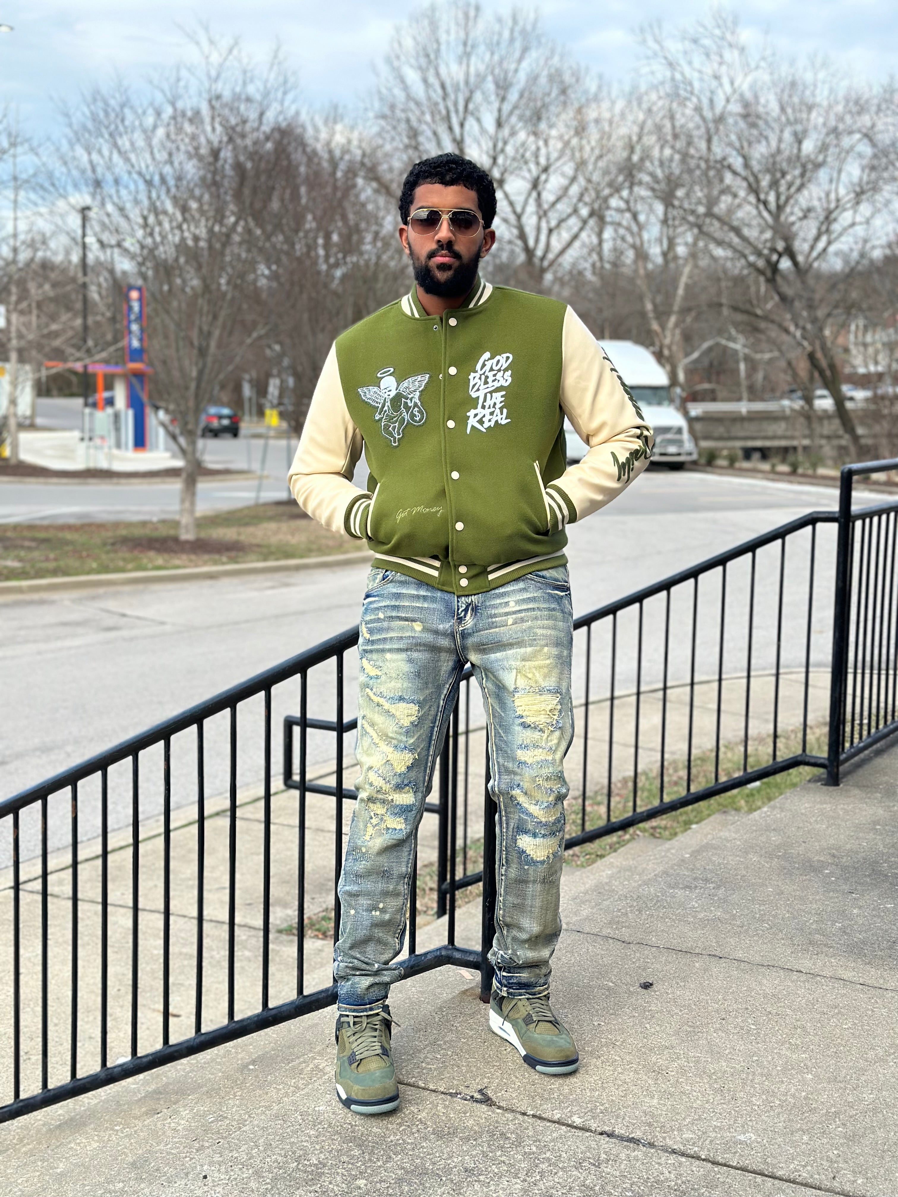 Hasta Muerte Army Bless The Real Letterman Varsity Jacket – VIP