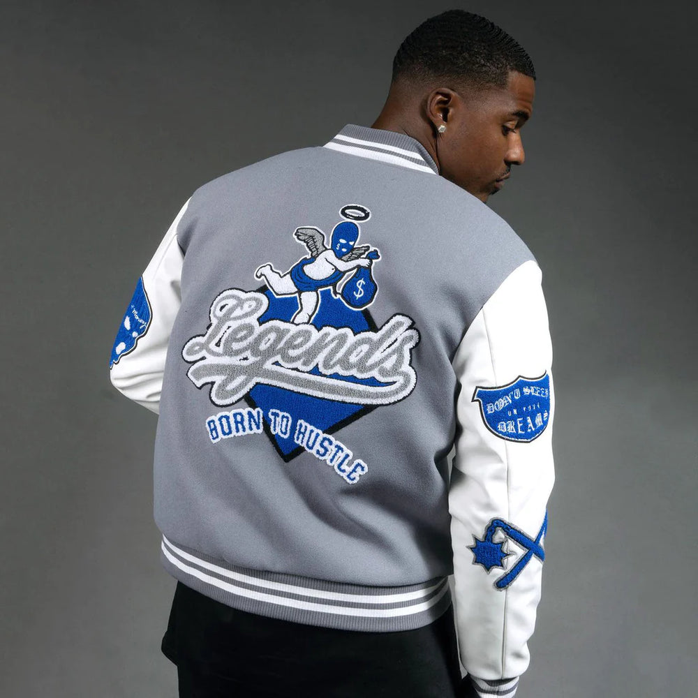Hasta Muerte (White/Grey 'Born to hustle Letterman' Varsity