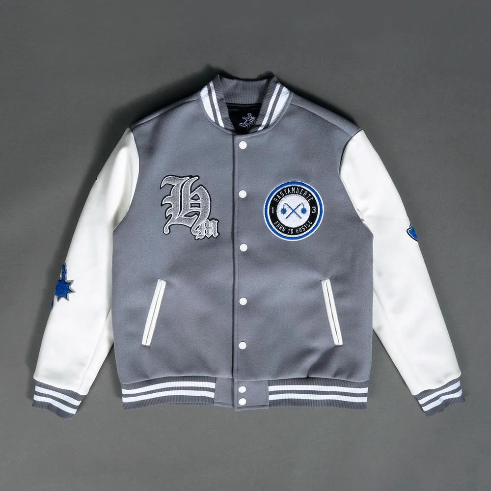 ずっと真夜中でいいのに。 VARSITY JACKET(Light Gray)
