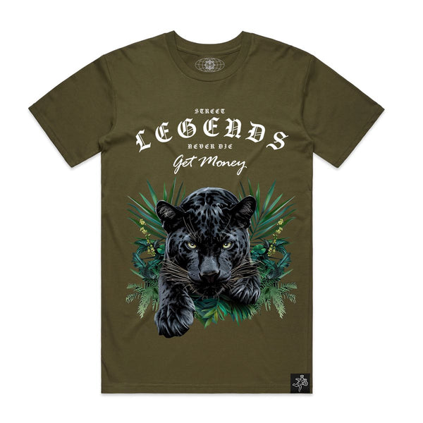 Hasta muerte (Army “Tropical leaves jaguar t-shirt)