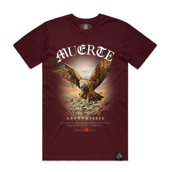 Hasta muerte (Burgundy “vulture muerte t-shirt)