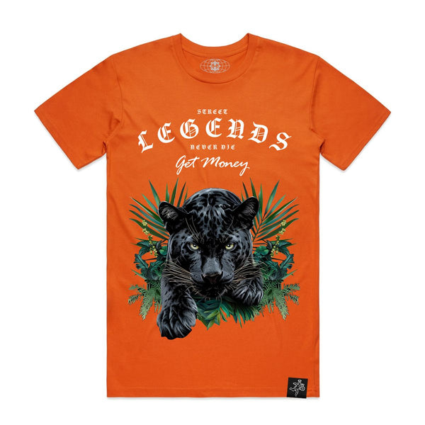 Hasta muerte (Orange “Tropical leaves jaguar t-shirt)